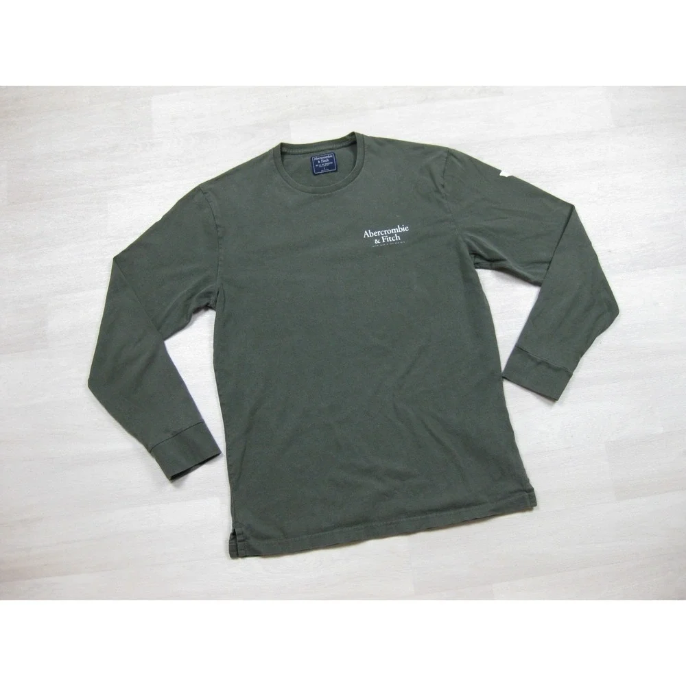 Vintage Y2K Abercrombie & Fitch Long Sleeve T Shirt (L) Preppy AOP 2000s